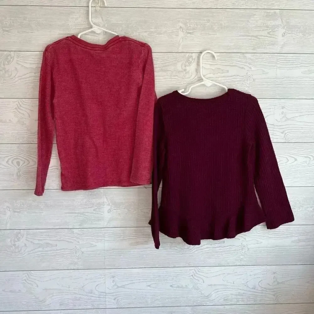 Jumping Beans girl’s long sleeve waffle weave tops Size 5